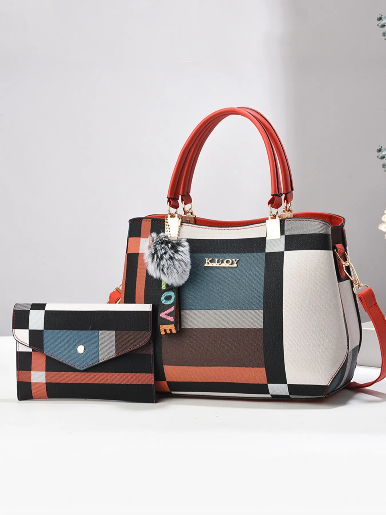 Elegant Plaid Women's Handbag, Large Capacity, Durable and Stylish, Versatile for Travel and Shopping, Single Shoulder Strap Available, Checkered Handbags, Checkerboard Pattern Bag