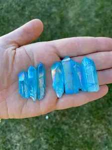Aqua Aura Quartz Point - Polished Crystal Tower