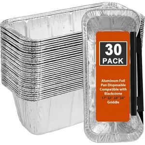 Oil collection cup liner compatible with Blackstone 5017 baking tray - baking tray accessories, disposable barbecue tray, aluminum foil drip tray, and oil collection cup liner (suitable for 17, 22, 28, 36 inch baking trays, pack of 30)