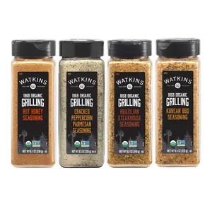 Watkins 1868 Organic Grilling Seasoning Kits - Premium Spice Blends  Bold Flavor Hot Honey, Cracked Peppercorn Parmesan BBQ Seasoning Rub, Savory Brazilian Steakhouse, Korean BBQ - All-Purpose Herb Seasoning  Variety Pack for Startup cabinet