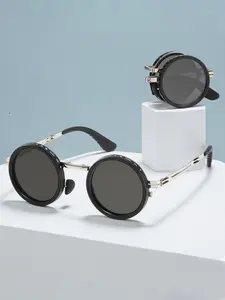 Adjustable Tint Sunglasses for Men Round Polarized Sunglasses Foldable 1-9 Gears Lightweight Glasses for Hiking, Driving, Fishing