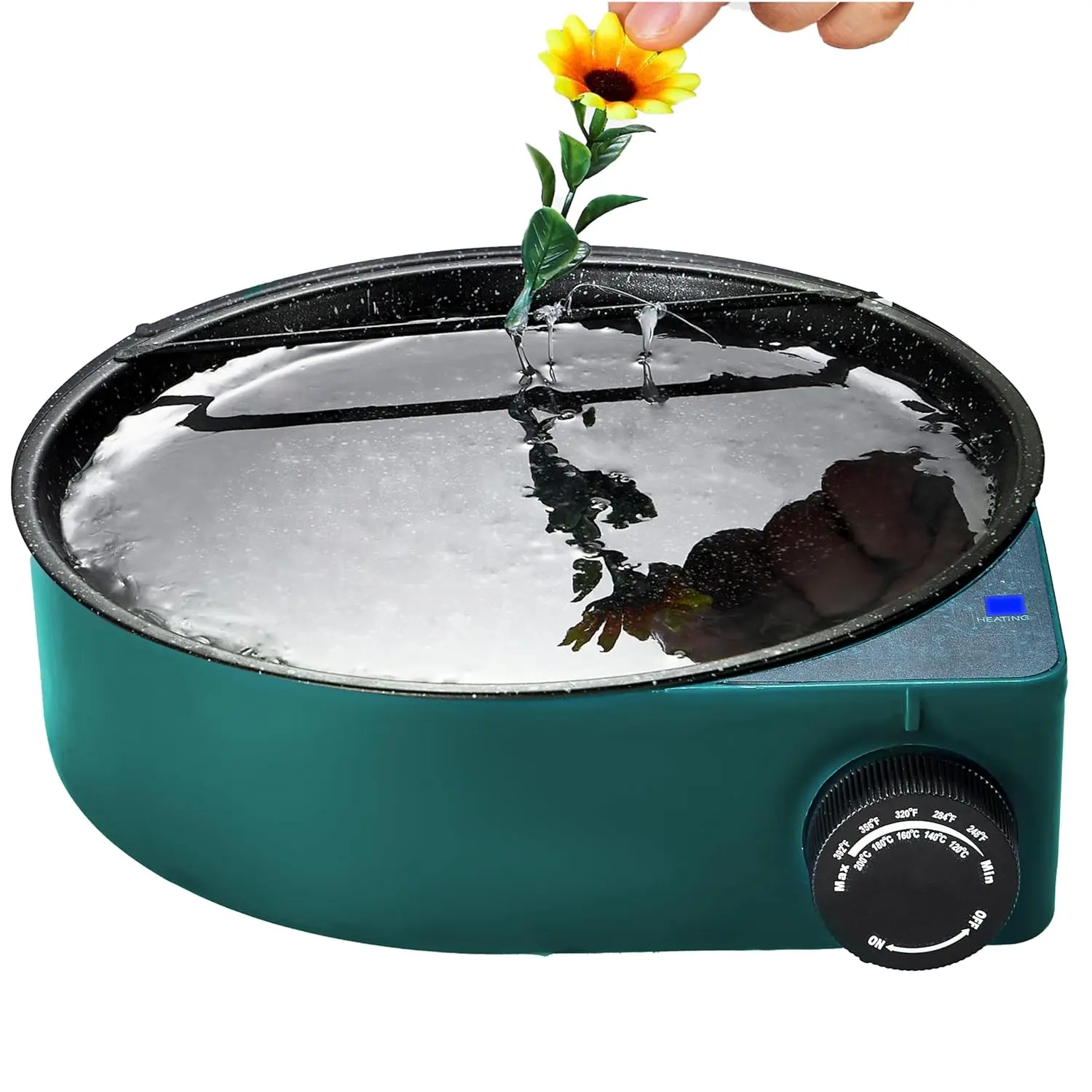 Hot Glue Pot Floral Glue Pot Skillet for Crafts Temperature Control Gage 212°F-392°F 8.25in Diameter Melting Pot for Glue Sticks Pellets and Beads with Degumming Stick