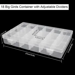 Large Container for Beads 18 Compartments - Ideal for Organizing and Displaying Beads.