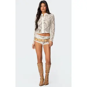 Edikted Women's Peyson Sheer Lace Shorts