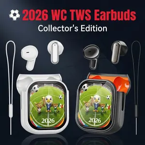 2026 WC TWS Earbuds Collector's Edition Bluetooth 5.4 Waterproof Wireless Earphones with LED Display High Fidelity Built-in Microphone for Office Sports Study Audio Calls