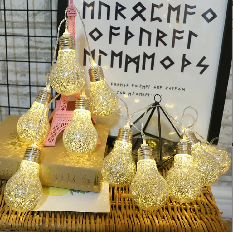 （Snowflakes）10LED spherical string light: 2-meter outdoor string light with 10 cute little globes. Each globe has a size of 2 inches