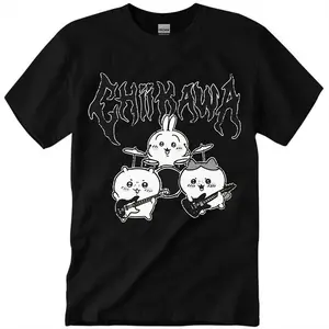Metal Chiikawa usagi hachiware Graphic Tee Cotton Shortsleeve