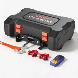 【Super Brand Day】VEVOR Portable Winch, 4500 lbs 12V DC Electric Winch with Synthetic Rope, Wireless & Wired Remotes, Box-Style Recovery Kit with Fairlead, Clevis Hook, Strap for ATV UTV Off-Road Outdoor Pulling Tasks,DEALS FOR YOU