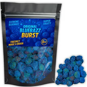 Original Blue Raspberry Gushers Candy - (8oz Large Bag) - Original BlueRazz Gushers Snack  - Ships Same Day!