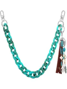 Dmk Elegant Bag Chain and Pendant, Pearl Bag Chain, Fringe Cross Keychain, Extendable Bag Strap, Handbag Accessories, Fashionable Chains, Chain Accessory