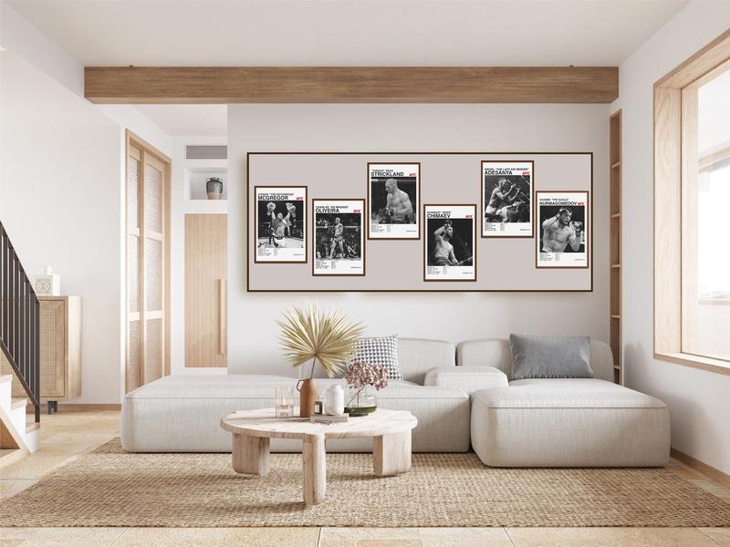 NBHYK Set of 6 Boxing Poster UFC Wall Art Fighter Legends Vintage Fight MMA Brazilian Fighter Modern Family Bedroom Decor Posters Unframe-Style Artwork Design Ornaments