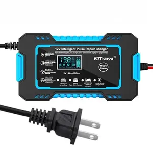 12V Smart Fast Car Battery Charger 6A Battery Charger LCD Pulse Repair Automatic Maintenance Charger Dry Wet Lead Acid
