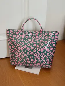 Women's Fashionable Large Capacity Tote Bag, Versatile for Commute, Beach, Gym, Perfect Shopping Bag, Stylish and Practical, Casual Trendy Bag, Colorblock Pattern Bag, Durable Tote Bag