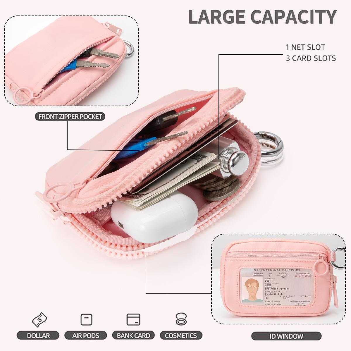 Fashionable Highland Cow Print Clear Window Zipper Coin Purse | Casual Versatile Wristlet Wallet for Women