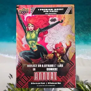 Upper Deck Trading Cards Annual Edition 1 Premium Insert per Pack 5 Cards per Pack 6 Packs per Box Reflect on a Dynamic Year in Comics