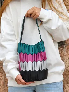 Summer High-End Water Bucket Bag, Japanese Geometric Rhombus Handbag, Single Shoulder Armpit Bag for Women #606 #607