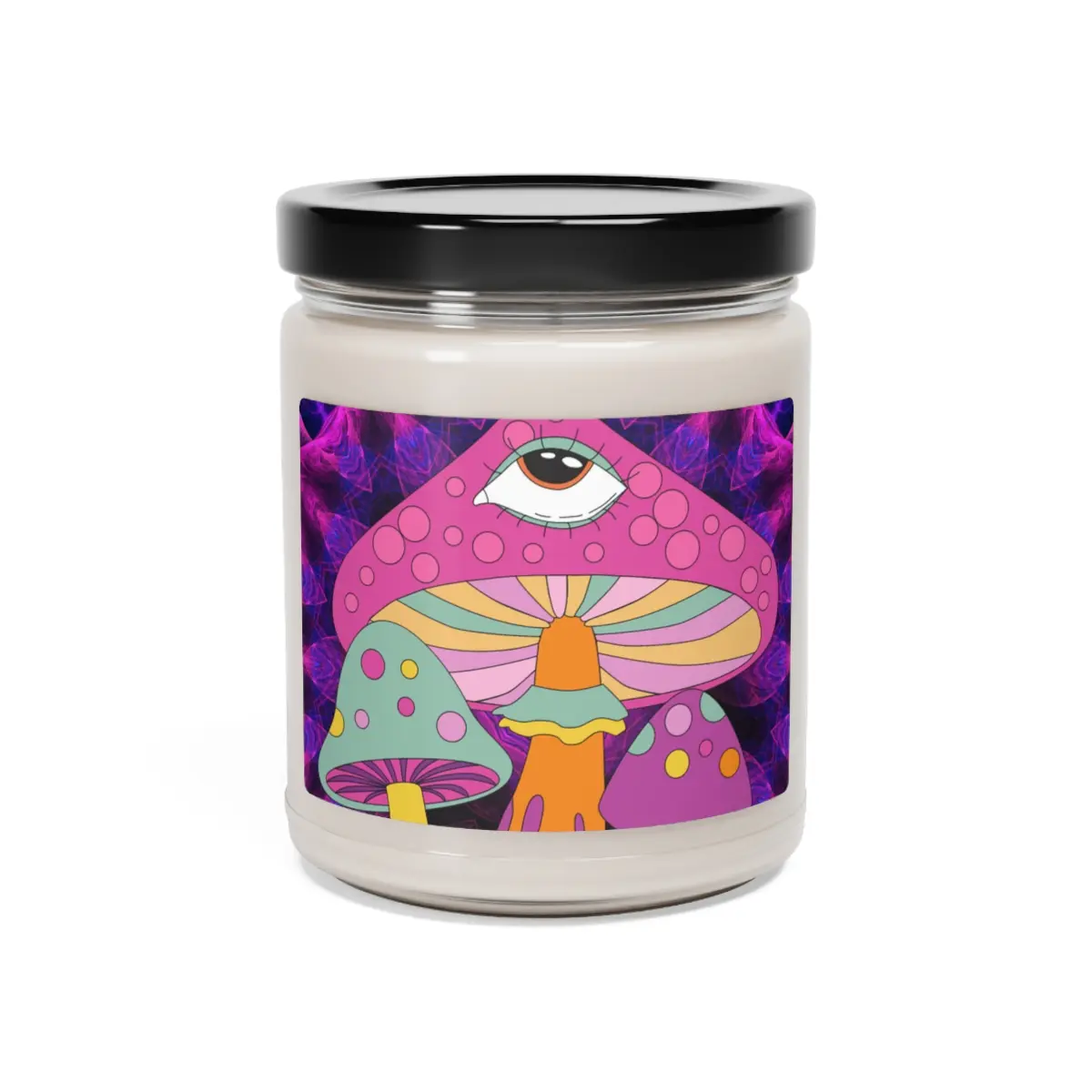 Purple Mushroom Candle, Trippy Psychedelic Candle, Healing Candle, Spiritual Gift, Meditation Candle, Scented Soy Candle, 9oz