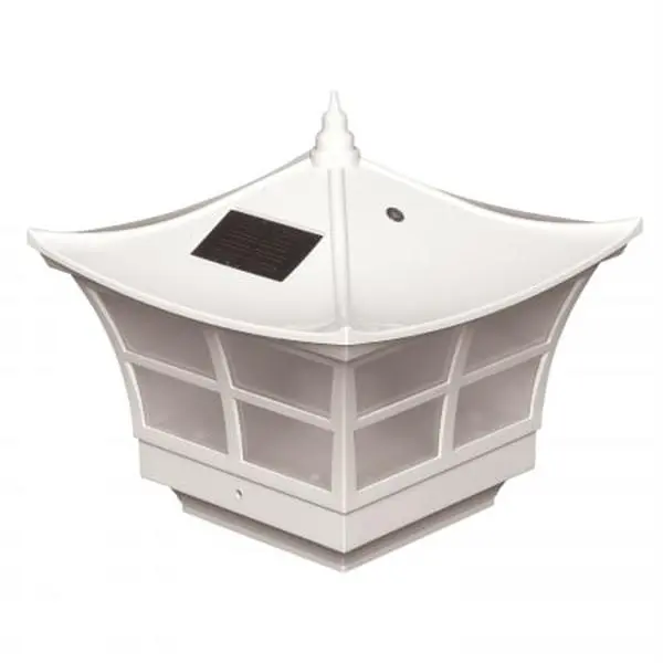 Classy Caps Mfg Inc SL092 Solar Post Cap - 4"x4", 5"x5" PVC Construction, 8x7.5x8 Dimensions, Auto-Off Switch, for Japanese Garden Home Improvement & Garden Decor