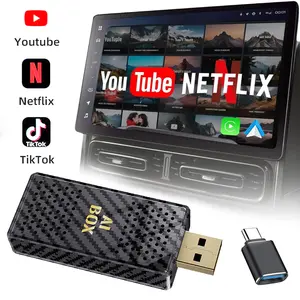 【FIFA World Cup 2026】Yurnlv Mini AI Box - Streaming Netflix/Youtube/Tiktok to your car! 4 in 1 Wireless CarPlay and Android Auto Adapter suitable for Factory wired CarPlay Cars