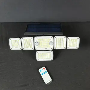 Nw 2Lbs  Solar 6-Head Split Wall Light 366LED Dual Induction PIR Motion Sensor Lamp with Remote