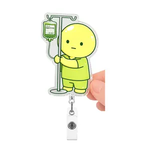 Kawaii IV Nurse Badge Reel | Retractable Pastel Medical ID Holder