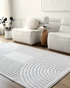 Deron Ivory 3D Rainbow Washable Rug