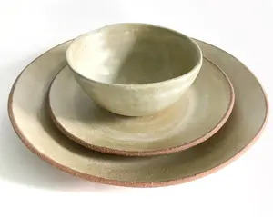 Hand-built Stoneware Pottery. Dinnerware Set of 3. MADE TO ORDER. Mix and Match Matte Glazed Tableware. Wedding Registry Dishes
