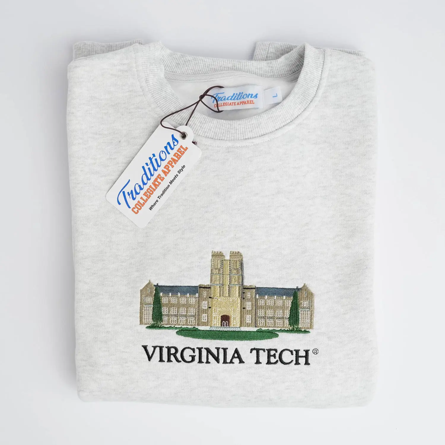Virginia Tech Crewnecks, Embroidered Sweatshirt