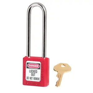212 MAIN Master Lock 470-410KALTRED 6-Pin Red Key Retain Safety Lockout Padlock with 3 in. Shackle - Pack of 6, Security Lock for Automotive & Motorcycle Use