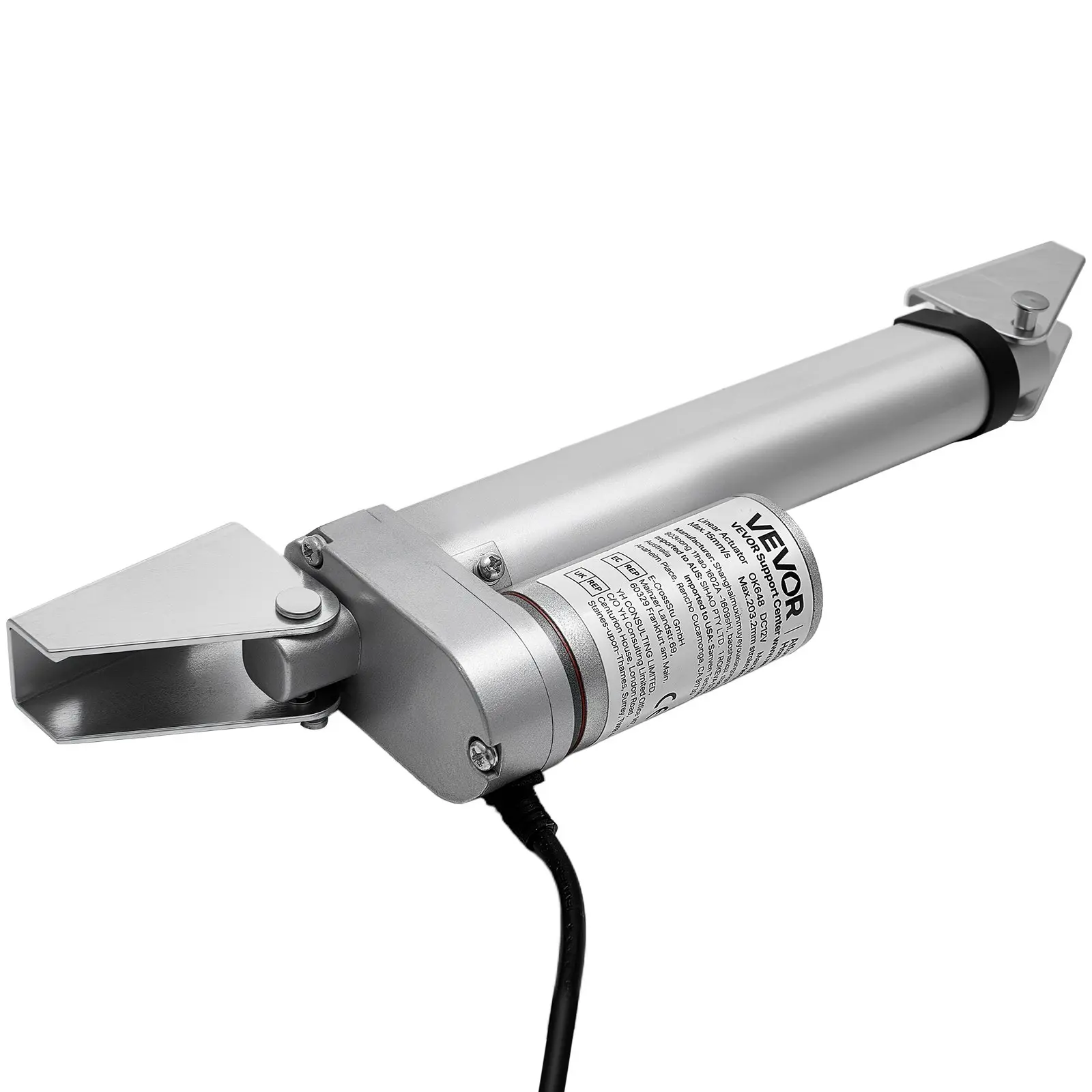 VEVOR 12V Aluminum Linear Actuator, 4in High-Speed 0.6in/s Model with 225lbs/1000N Load, IP54 Protection Rating, Silent Operation, Efficient Stroke Adjustment & Mounting Bracket for Lift Desk, Recliner Chairs