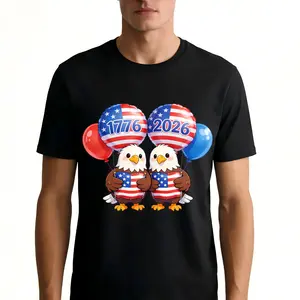 250 Year Celebration Independence Day for Men 100% Cotton Soft Comfortable Crew Neck Short Sleeve Tshirt Office Casual T-shirt Menswear