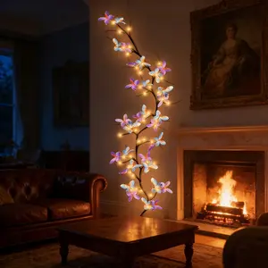 1 Sets Butterfly LED Tree Branch Lights for Wall, 30/54 LED Butterfly Willow Vine Twig Flower String Lights, Interior, Decorative Led Lights, USB Powered, 8 Lighting Modes, for Indoor Outdoor Home Bedroom Holiday DIY Decoration