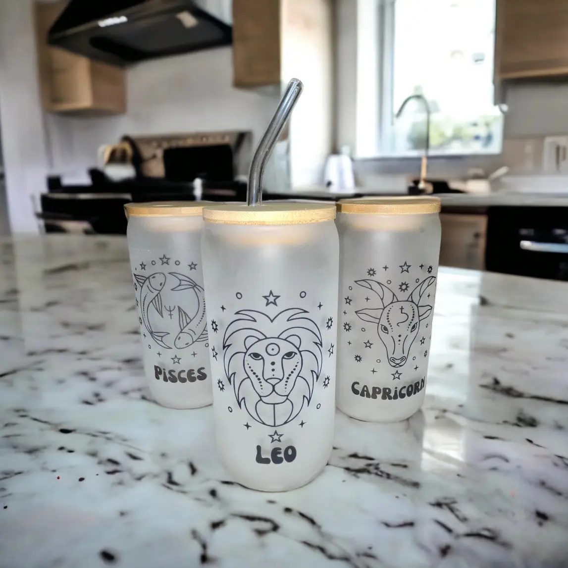 Horoscope Zodiac Sign Glass Can Cup