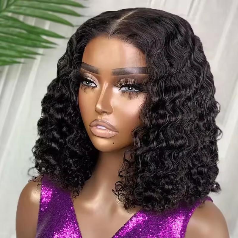 Deep Wave Curly Bob Glueless Wig 100% Human Hair Ready To Wear 6x4 Hd Lace Closure Wig Jerry Burmese Curly Frontal Short Bob Water Wave Wig Ready to Wear And Go For Women On Sale