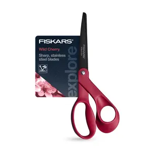 Fiskars Non-stick Explore Collection Scissors, Wild Cherry (8 in.)