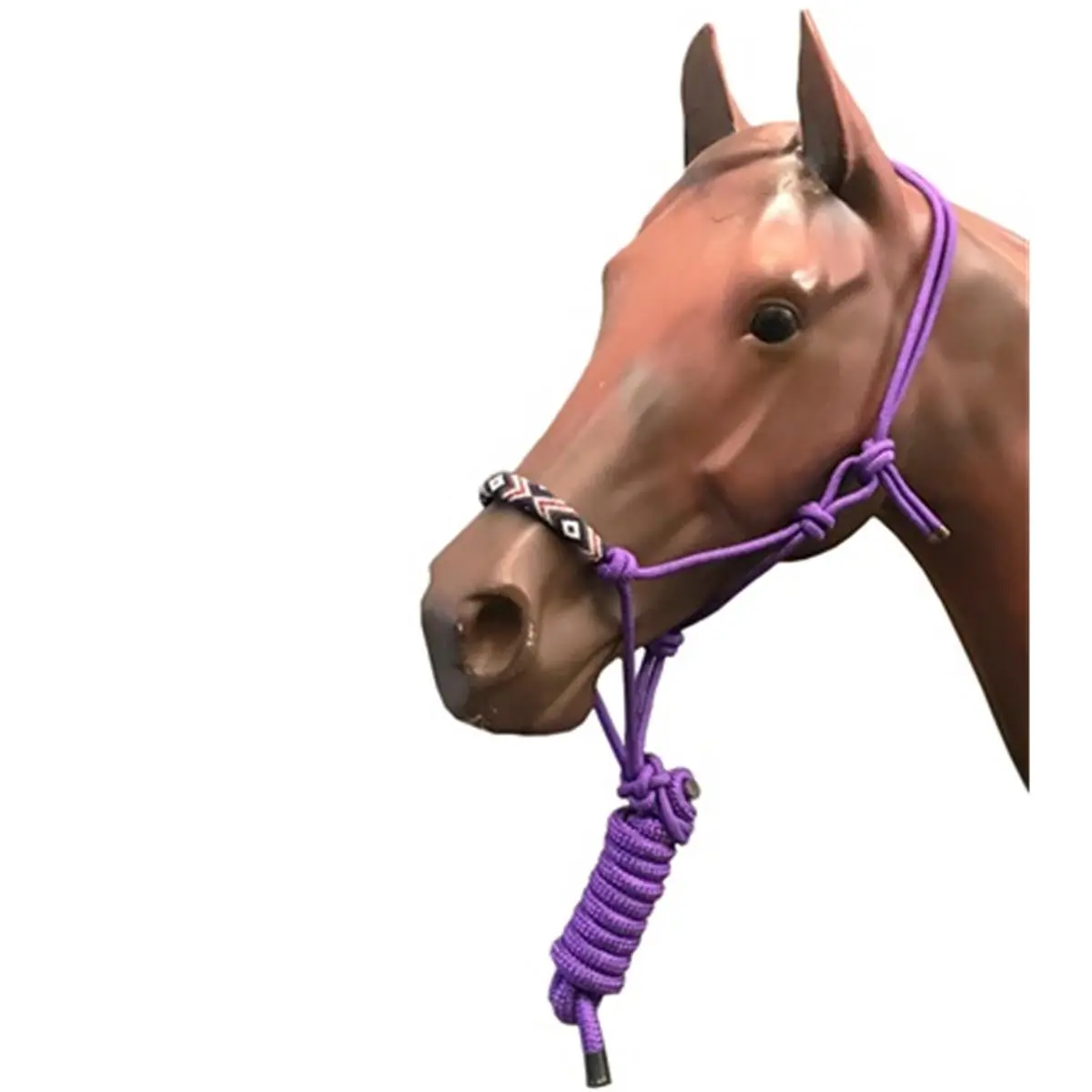 Jacks 4320-PU 8 ft. Beaded Rope Halter & Lead, Purple