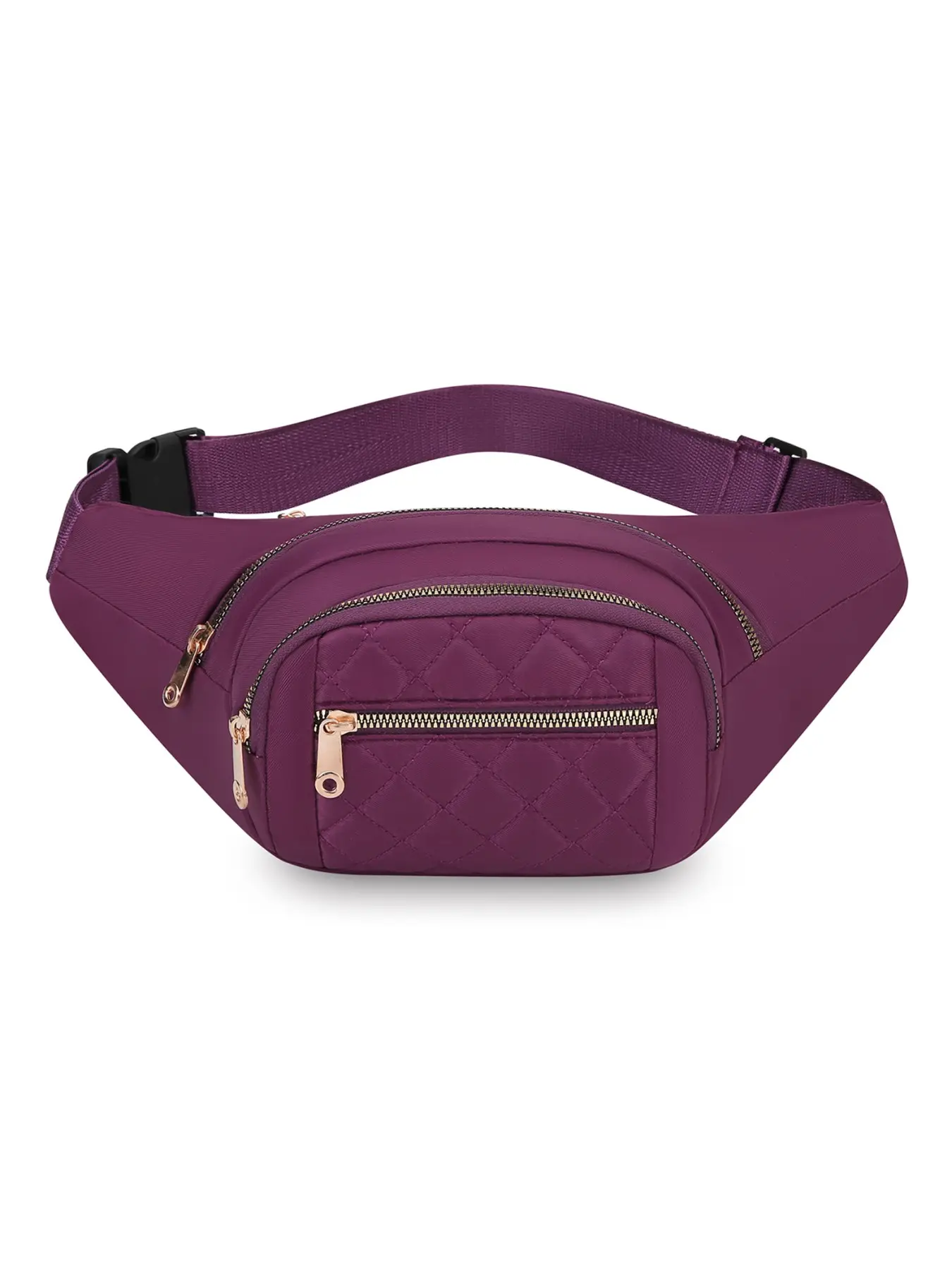 Portable, minimalist quilted crossbody bag with multiple zippered pockets, adjustable shoulder straps, practical waist bag, suitable for daily commuting, walking, and shopping, Zipper Fanny Pack, Zipper Bum Bag, Zipper Belt Bag
