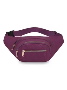 Portable, minimalist quilted crossbody bag with multiple zippered pockets, adjustable shoulder straps, practical waist bag, suitable for daily commuting, walking, and shopping, Zipper Fanny Pack, Zipper Bum Bag, Zipper Belt Bag