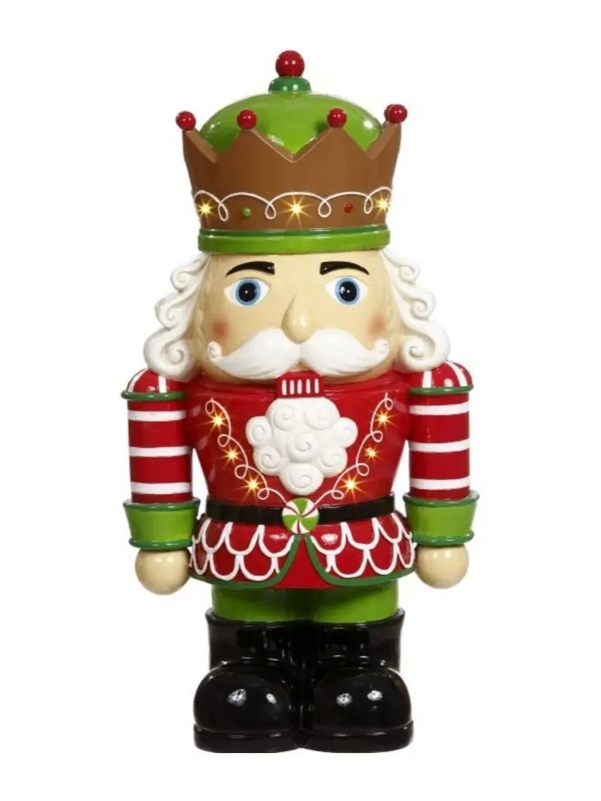 18.5 Inch Lighted King Nutcracker Figurine Christmas Decoration