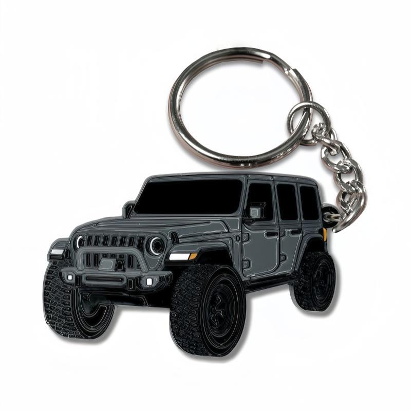 Jeep Wrangler Keychain - Double-sided Metal Design with Sharp Clear Contours & Vivid Bright Colors for Jeep Owners Durable Stylish Accessory