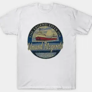 Edmund Fitzgerald Gordon Lightfoot Freighter Graphic Tee, Fitzgerald Freighter T-Shirt