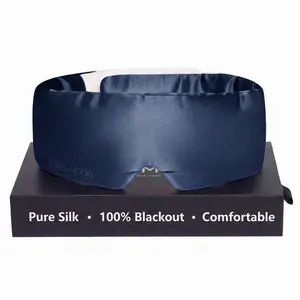 Silk Sleep Mask for Side Sleepers, 100% 22 Momme Mulberry Silk Eye Mask, Soft Padded Light Blocking Eye Cover for Sleeping Women Men, Travel, Nap, Shift Work