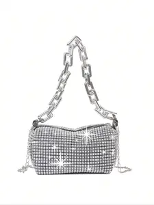 Mini Evening Bag with Rhinestone Chain Strap, Small Crossbody Purse for Women, Luxurious Fashion Travel Shoulder Handbag, Fashionable Bags