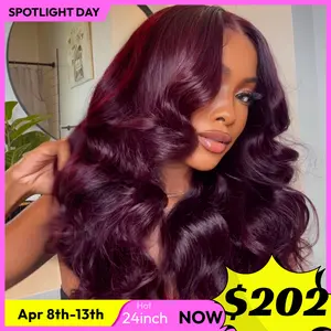 UNice Glueless Black Cherry Loose Wave Wig with Drawstring Pre Everything 13x4/7x5 Lace Closure Human Hair Wigs Natural Hairline Ready to Wear Beginners Friendly #SpotlightDay#Summervibes