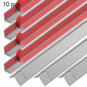 Matte Gray 10pcs*48inch Aluminum L Molding Corner Guards, Peel and Stick Trim for Wall Protection and Decoration, Aluminum Tile Trim, Tile Edge Trim, Aluminum Corner Trim Waterproof Wood