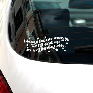 Please Let Me Merge Car Window Decal - Funny Decals, Trendy Girl, Sassy Nervous Driver Sticker For Women