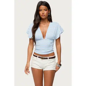 Chassidy Striped Flutter Top