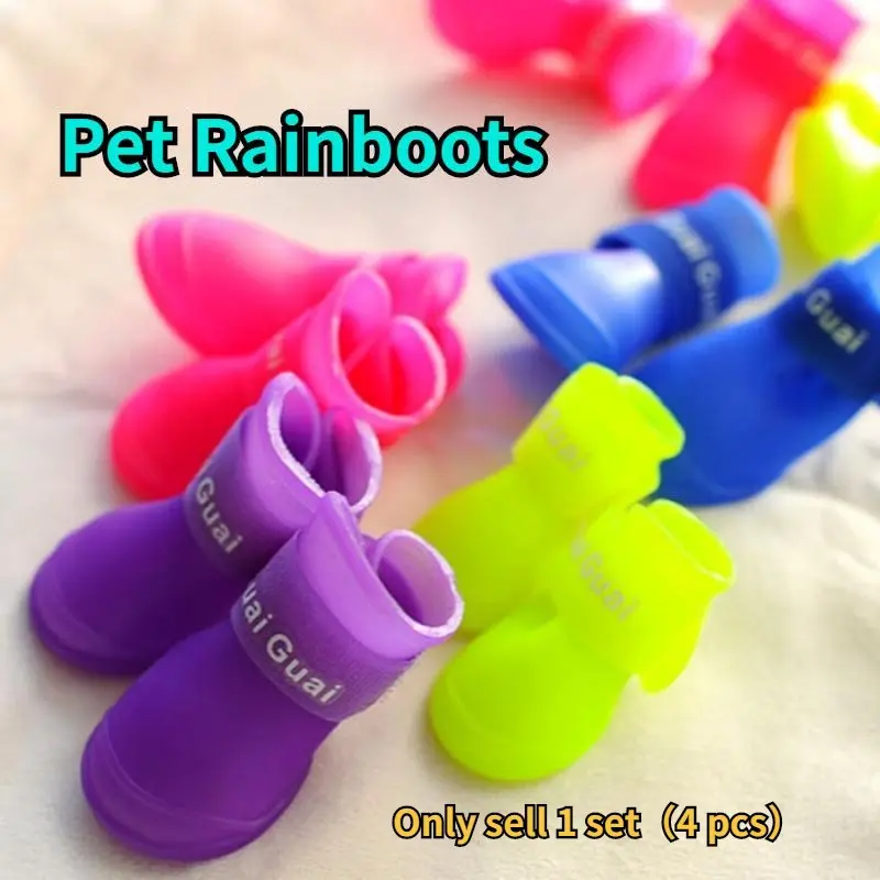 Pet Rain Shoes Cover, Protects Pet Paws, Waterproof and Dirt-Resistant, Essential Uk Pet Supplies, Silicone Rain Boots for Cats and Dogs, Puppy, Kitten Shoes