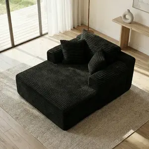 Boneless Chaise Lounge sofa bed Made of soft corduroy fabric deep cushion design With cloud handrails Suitable for living rooms,  game rooms, and study rooms Upholstered Soft Couch