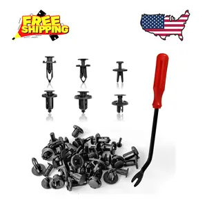 120pcs Retainer Clips Push Type Fasteners 6.8mm 8mm 9mm 10mm - Expansion Screws Replacement Kit with Remover Tool Bumper Push Rivet